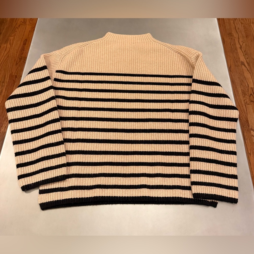 Rails Beige and Black Striped Sweater